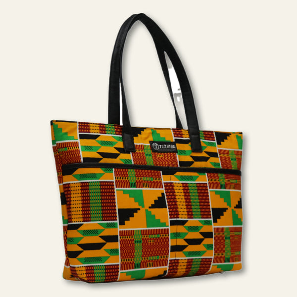 Yellow Kente Tote Bag